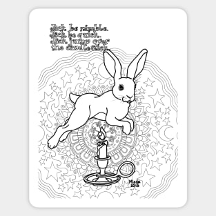 Bunny Nursery Rhyme Series-Jack be Nimble b&w Sticker